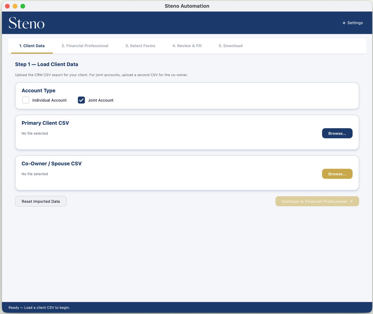 Step 1 — load client data